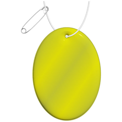 Attache réfléchissante promotionnelle ovale Jaune néon